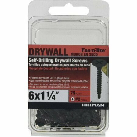 Hillman Drywall Screw, #6 x 1-1/4 in 41874